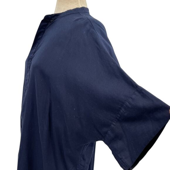 Ocean + Main Easy Cotton Caftan Dress‎ Navy Blue Plus Size 1X - Picture 7 of 16